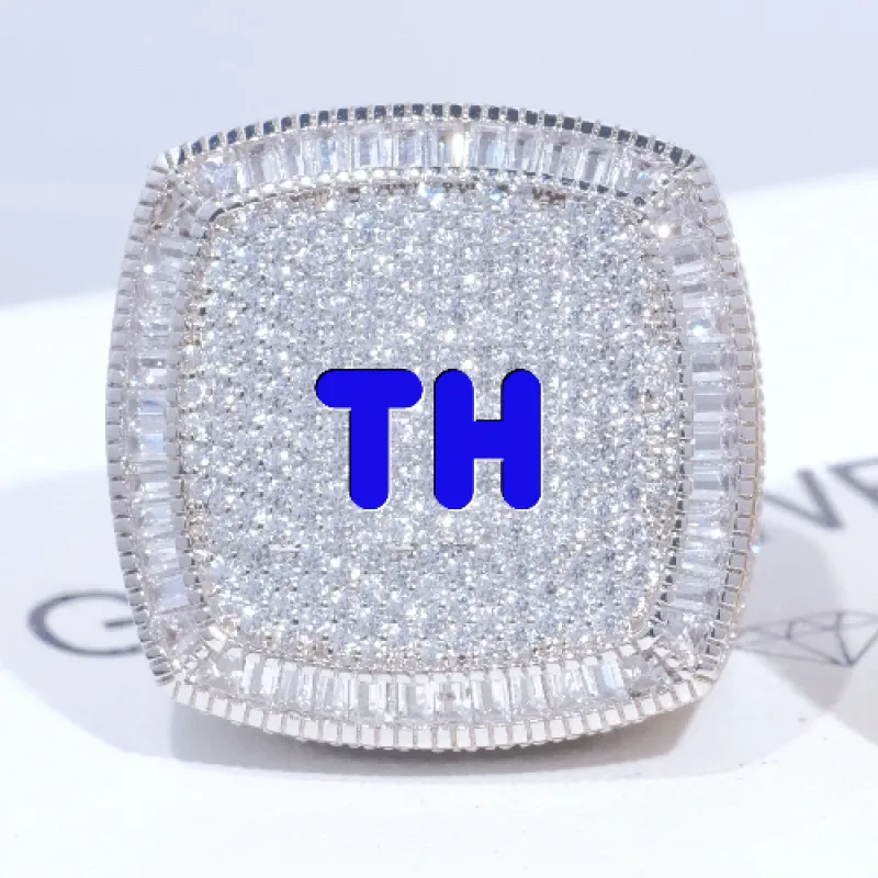 CUSTOM LETTER 3D ICED RING made by The GUU Shop