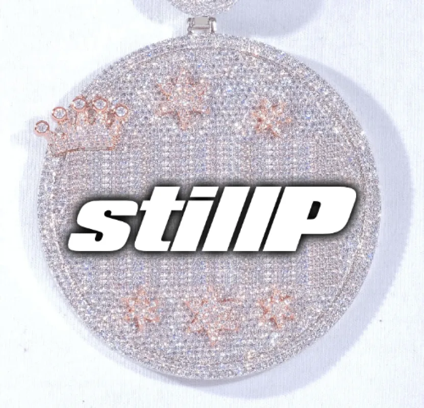 CUSTOM LETTER NECKLACE 3D BIG CROWN DISC made by The GUU Shop