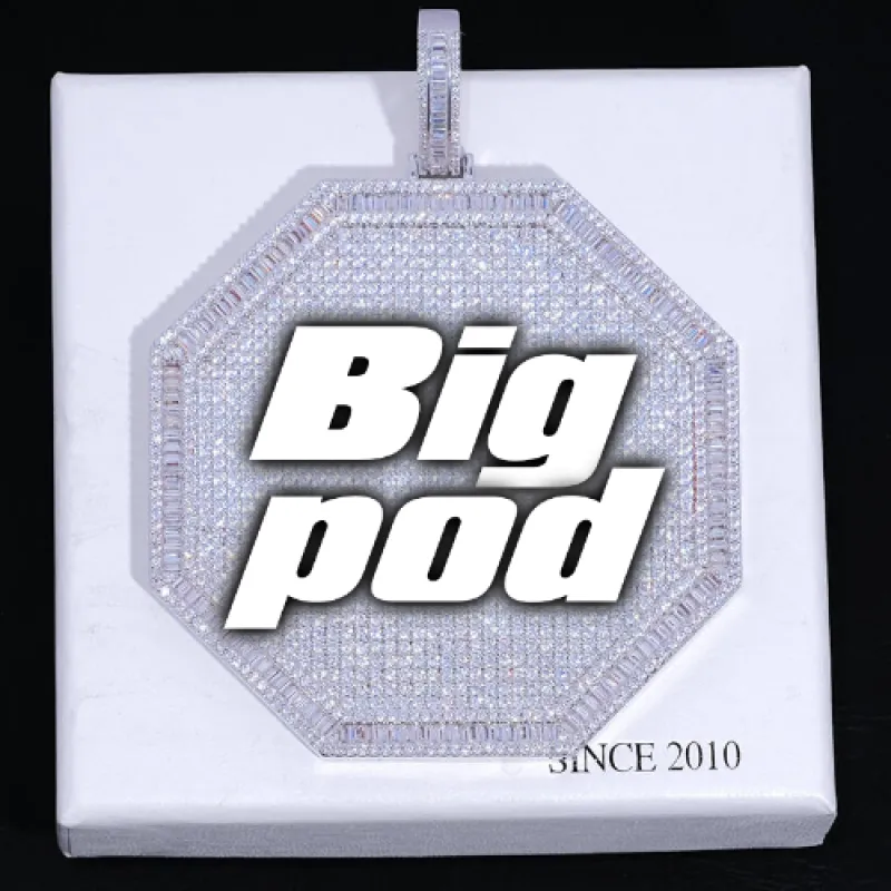 CUSTOM LETTER NECKLACE 3D BIG OCTAGON made by The GUU Shop