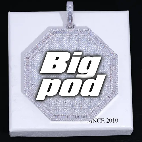 CUSTOM LETTER NECKLACE 3D BIG OCTAGON sold by The GUU Shop