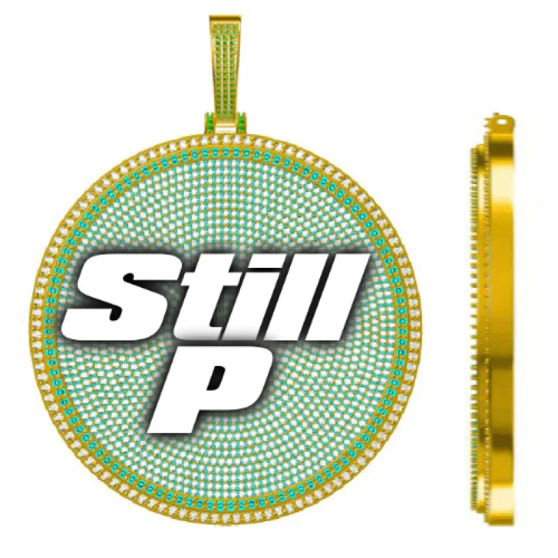 CUSTOM LETTER NECKLACE 3D BIG DISC made by The GUU Shop