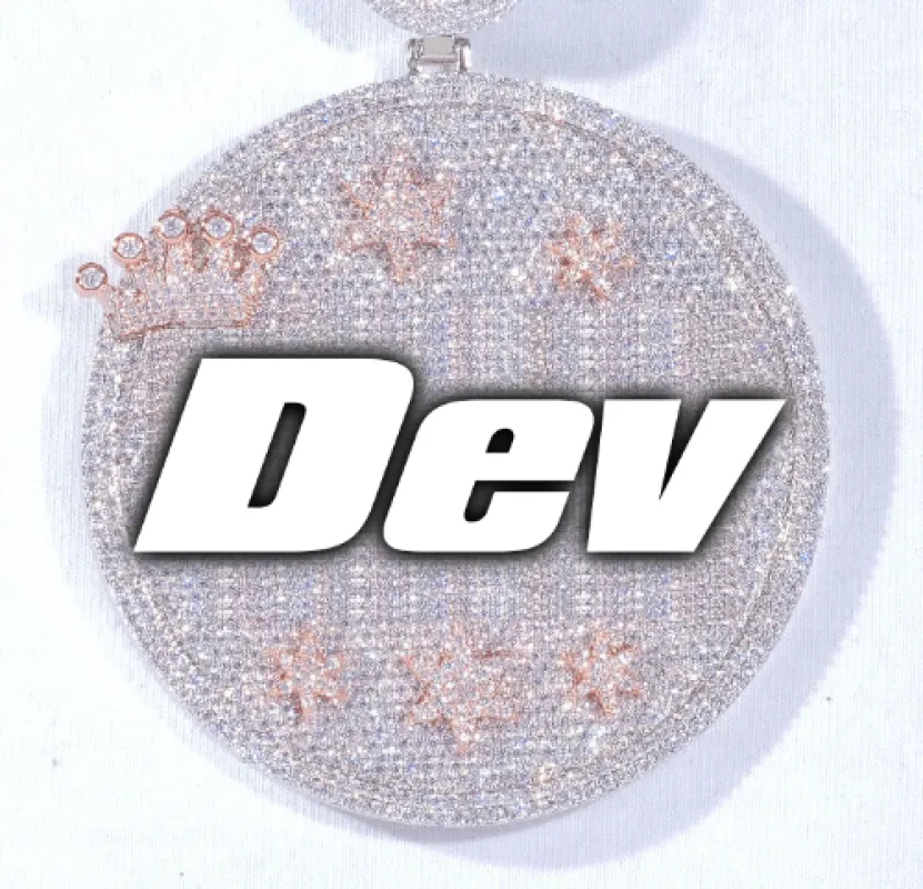 CUSTOM LETTER NECKLACE 3D BIG CROWN DISC made by The GUU Shop