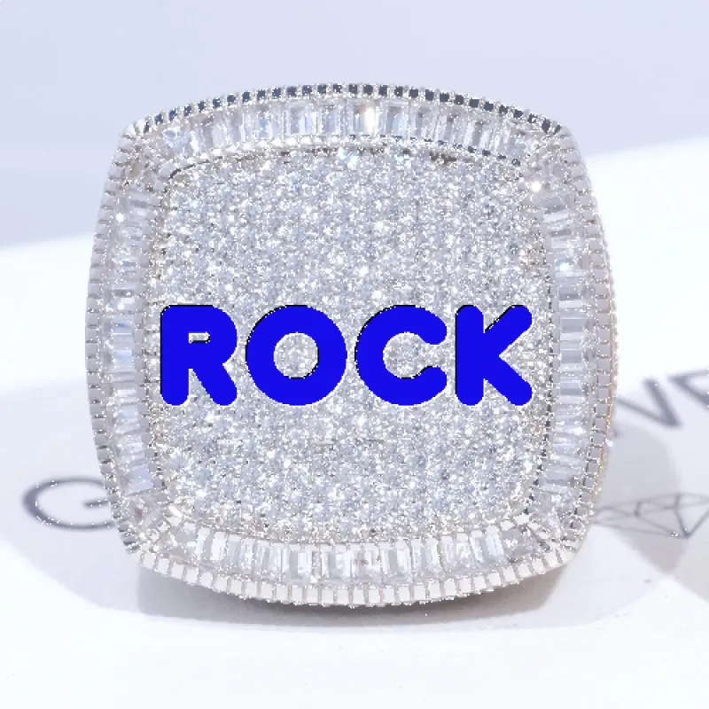 CUSTOM LETTER 3D ICED RING made by The GUU Shop