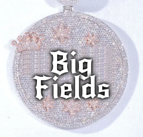 CUSTOM LETTER NECKLACE 3D BIG CROWN DISC sold by The GUU Shop