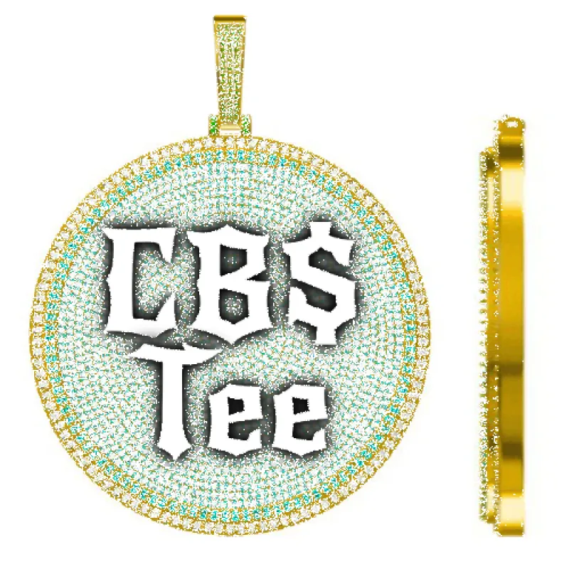 CUSTOM LETTER NECKLACE 3D BIG DISC made by The GUU Shop