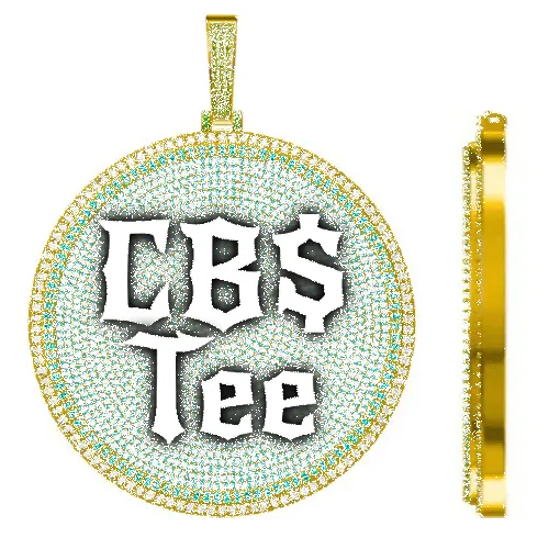 CUSTOM LETTER NECKLACE 3D BIG DISC sold by The GUU Shop