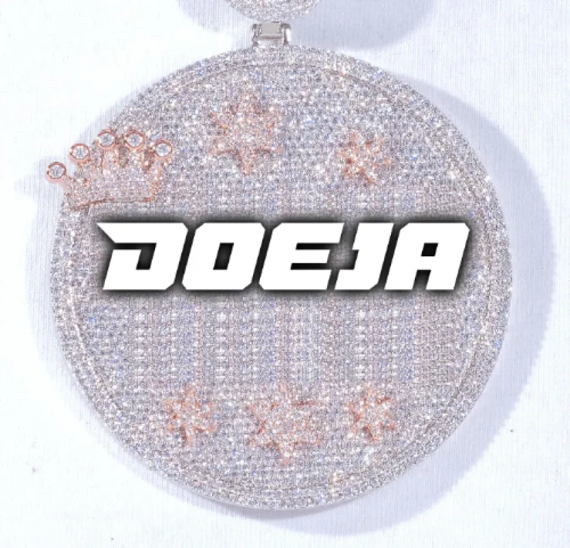 CUSTOM LETTER NECKLACE 3D BIG CROWN DISC made by The GUU Shop