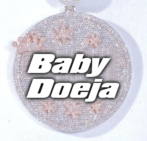 CUSTOM LETTER NECKLACE 3D BIG CROWN DISC sold by The GUU Shop