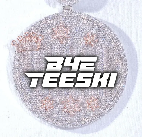 CUSTOM LETTER NECKLACE 3D BIG CROWN DISC sold by The GUU Shop