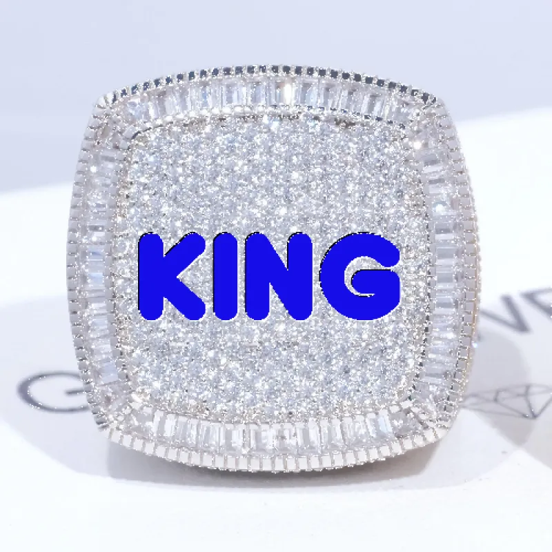 CUSTOM LETTER 3D ICED RING made by The GUU Shop