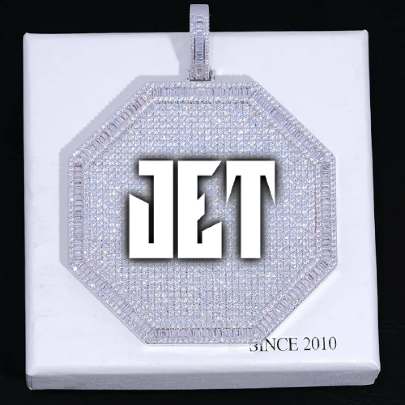 CUSTOM LETTER NECKLACE 3D BIG OCTAGON made by The GUU Shop