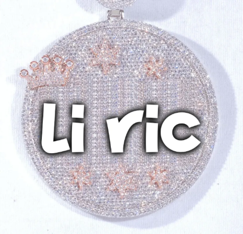 CUSTOM LETTER NECKLACE 3D BIG CROWN DISC made by The GUU Shop