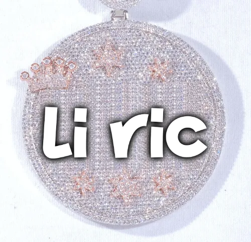 CUSTOM LETTER NECKLACE 3D BIG CROWN DISC sold by The GUU Shop