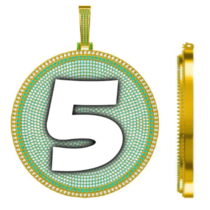 CUSTOM LETTER NECKLACE 3D BIG DISC made by The GUU Shop