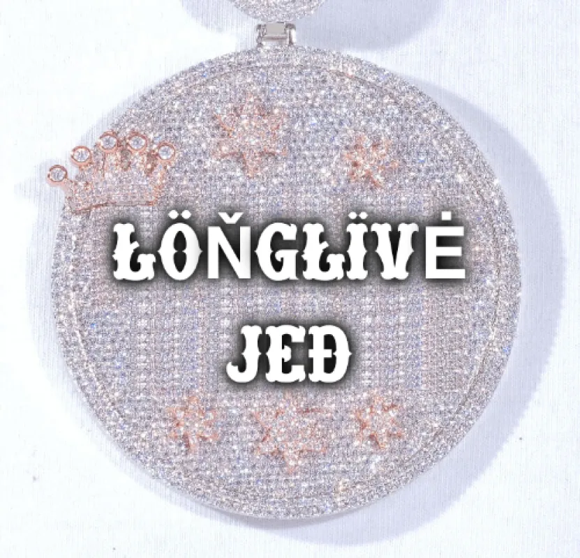 CUSTOM LETTER NECKLACE 3D BIG CROWN DISC made by The GUU Shop