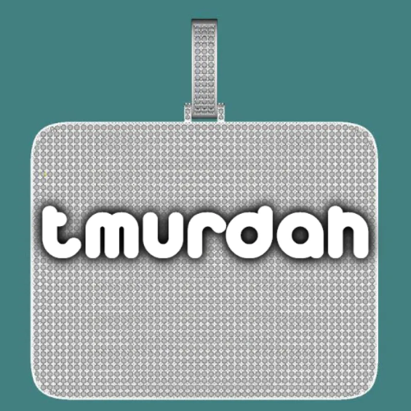 CUSTOM LETTER NECKLACE 3D BIG SQUARE made by The GUU Shop