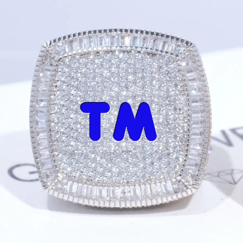 CUSTOM LETTER 3D ICED RING made by The GUU Shop