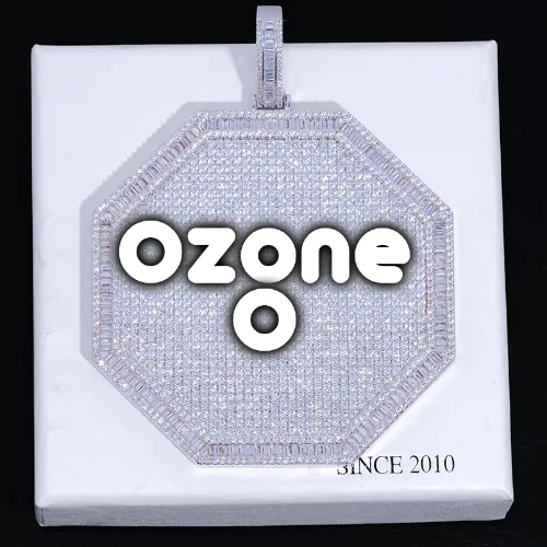 CUSTOM LETTER NECKLACE 3D BIG OCTAGON sold by The GUU Shop