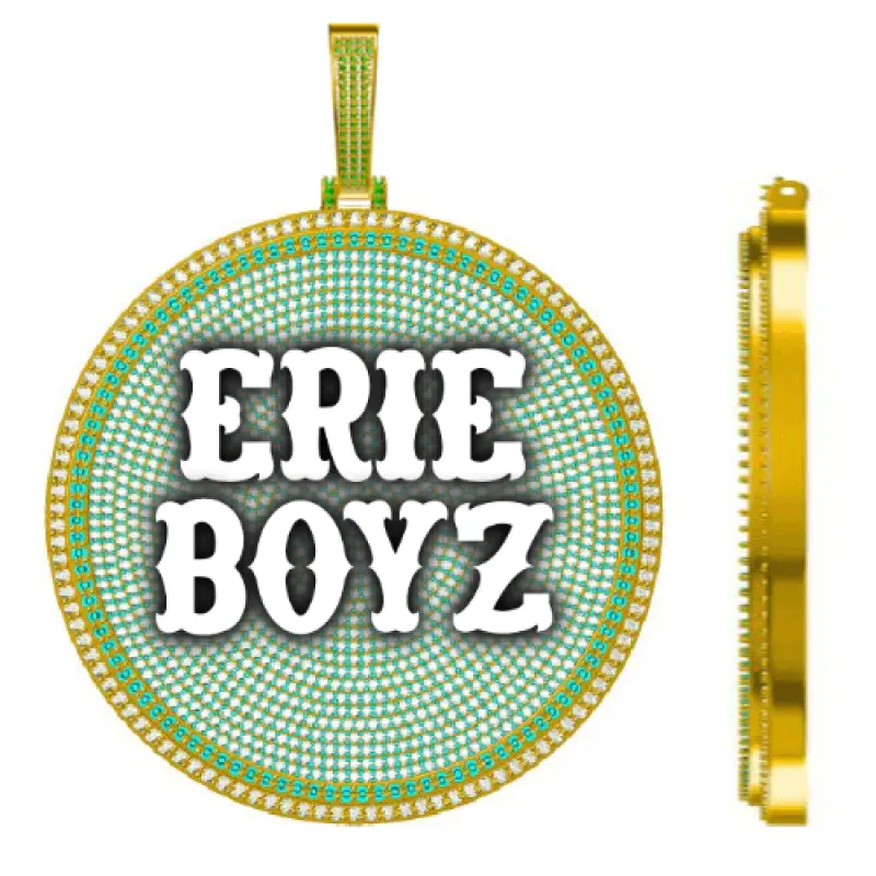 CUSTOM LETTER NECKLACE 3D BIG DISC made by The GUU Shop