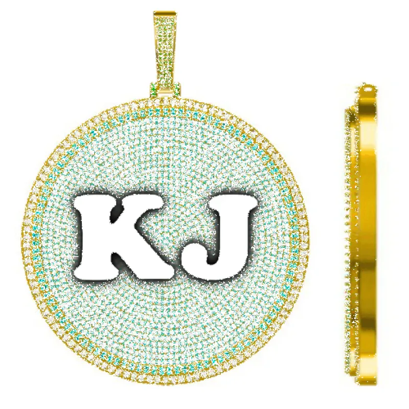 CUSTOM LETTER NECKLACE 3D BIG DISC made by The GUU Shop