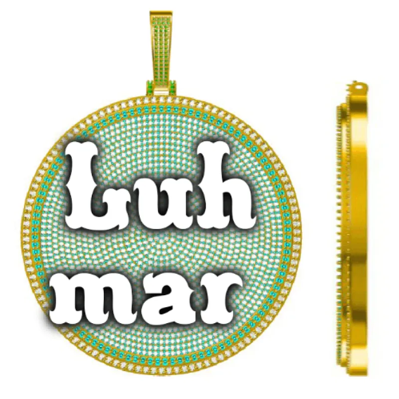 CUSTOM LETTER NECKLACE 3D BIG DISC made by The GUU Shop