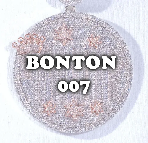 CUSTOM LETTER NECKLACE 3D BIG CROWN DISC sold by The GUU Shop