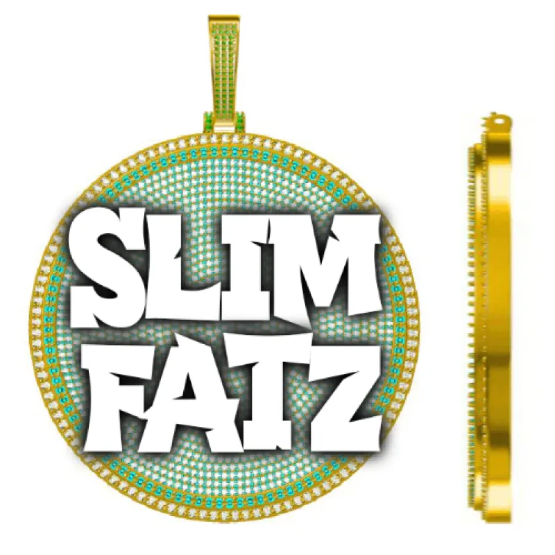 CUSTOM LETTER NECKLACE 3D BIG DISC made by The GUU Shop