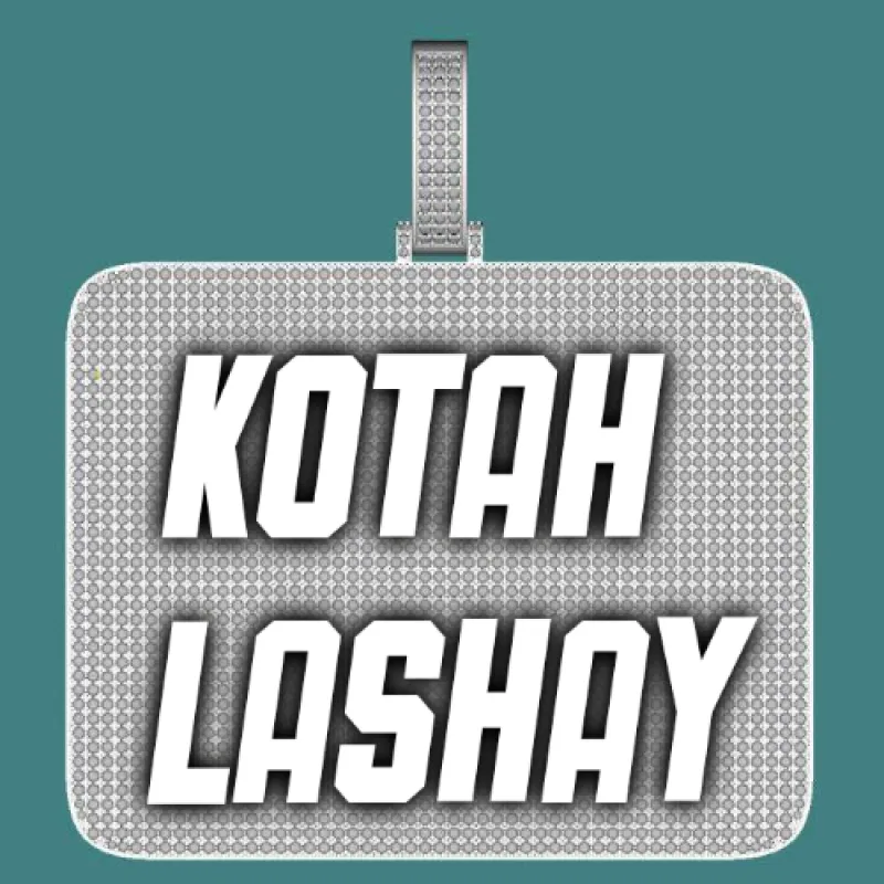 CUSTOM LETTER NECKLACE 3D BIG SQUARE made by The GUU Shop