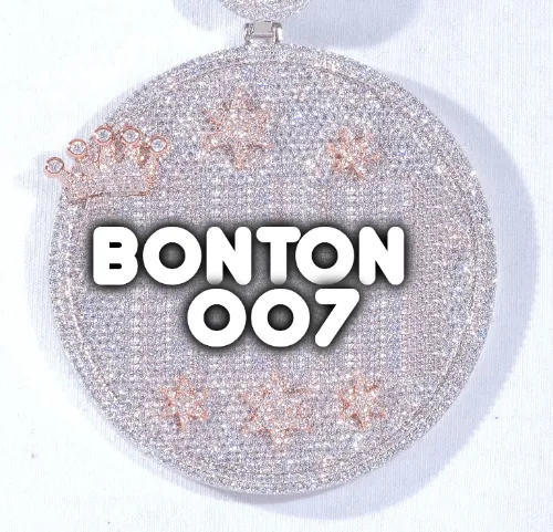 CUSTOM LETTER NECKLACE 3D BIG CROWN DISC sold by The GUU Shop