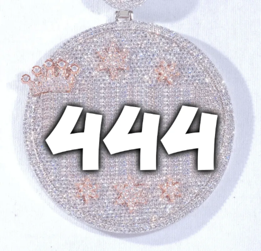 CUSTOM LETTER NECKLACE 3D BIG CROWN DISC made by The GUU Shop