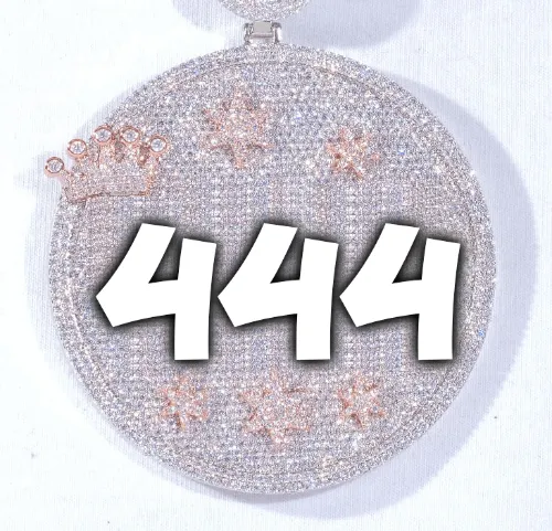 CUSTOM LETTER NECKLACE 3D BIG CROWN DISC sold by The GUU Shop