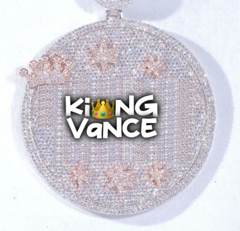 CUSTOM LETTER NECKLACE 3D BIG CROWN DISC made by The GUU Shop