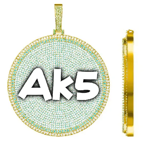 CUSTOM LETTER NECKLACE 3D BIG DISC sold by The GUU Shop