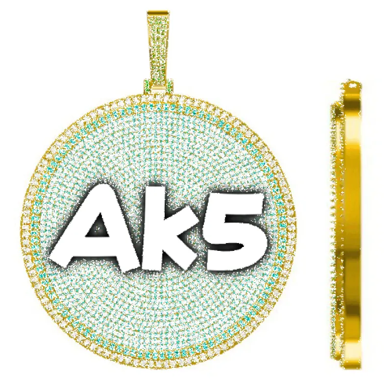 CUSTOM LETTER NECKLACE 3D BIG DISC made by The GUU Shop