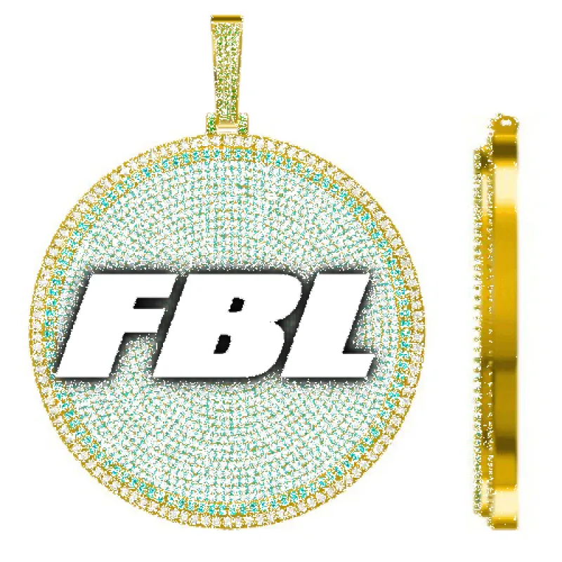 CUSTOM LETTER NECKLACE 3D BIG DISC made by The GUU Shop