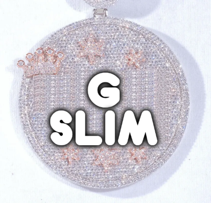CUSTOM LETTER NECKLACE 3D BIG CROWN DISC made by The GUU Shop