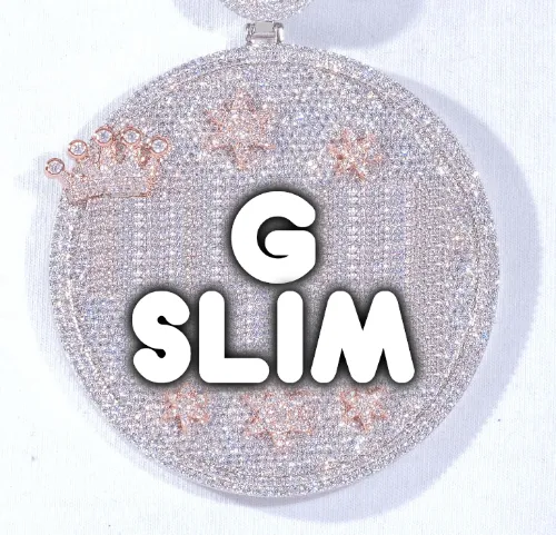 CUSTOM LETTER NECKLACE 3D BIG CROWN DISC sold by The GUU Shop