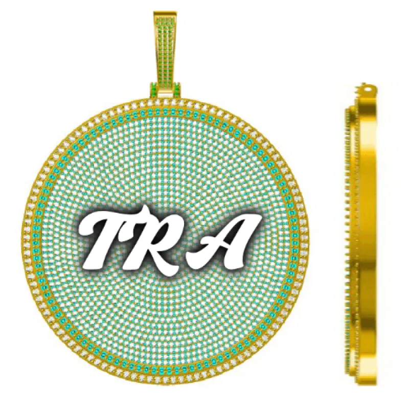 CUSTOM LETTER NECKLACE 3D BIG DISC made by The GUU Shop