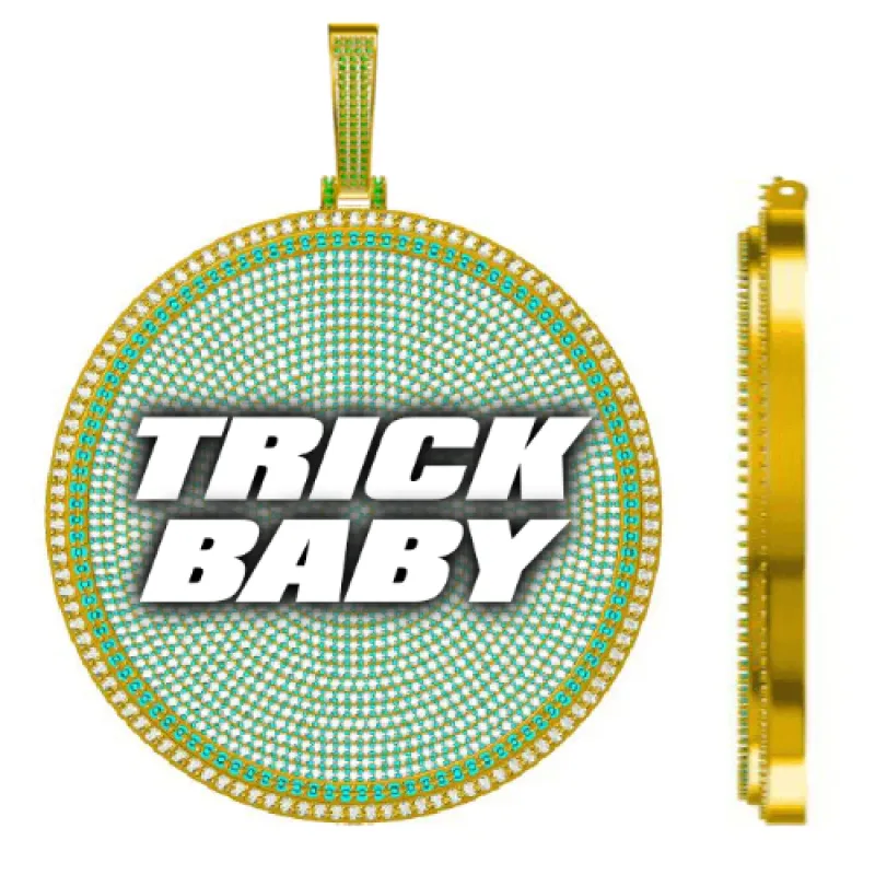 CUSTOM LETTER NECKLACE 3D BIG DISC made by The GUU Shop