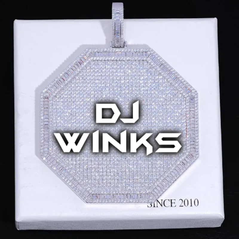 CUSTOM LETTER NECKLACE 3D BIG OCTAGON made by The GUU Shop