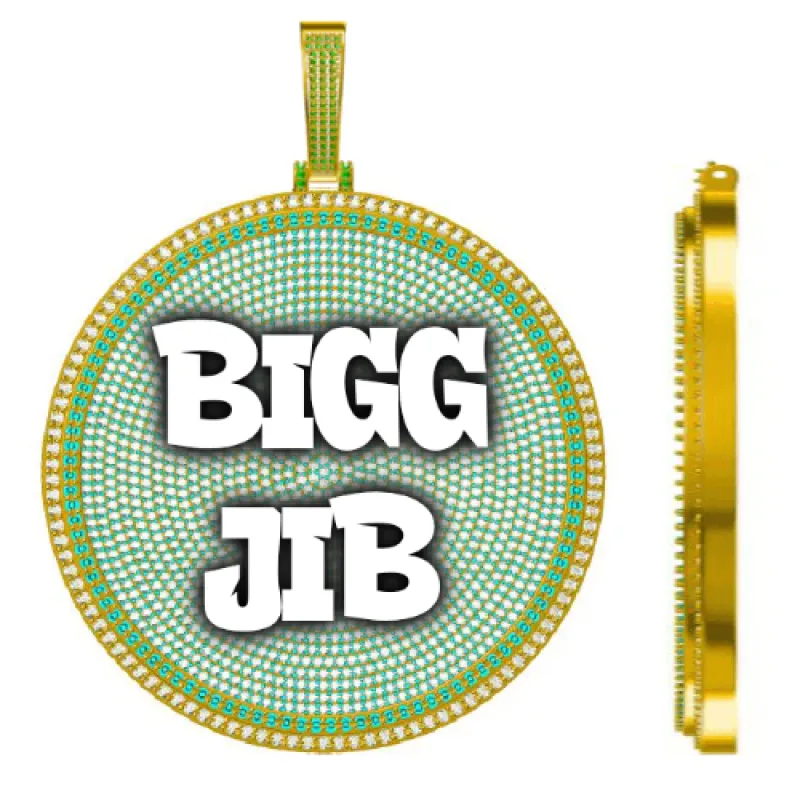 CUSTOM LETTER NECKLACE 3D BIG DISC made by The GUU Shop