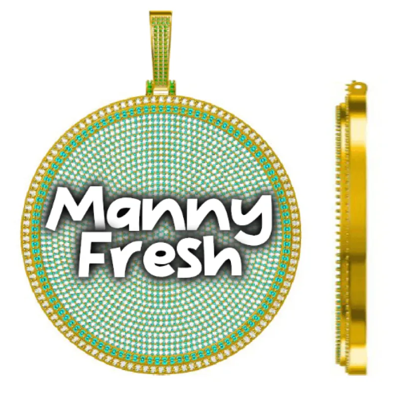 CUSTOM LETTER NECKLACE 3D BIG DISC made by The GUU Shop