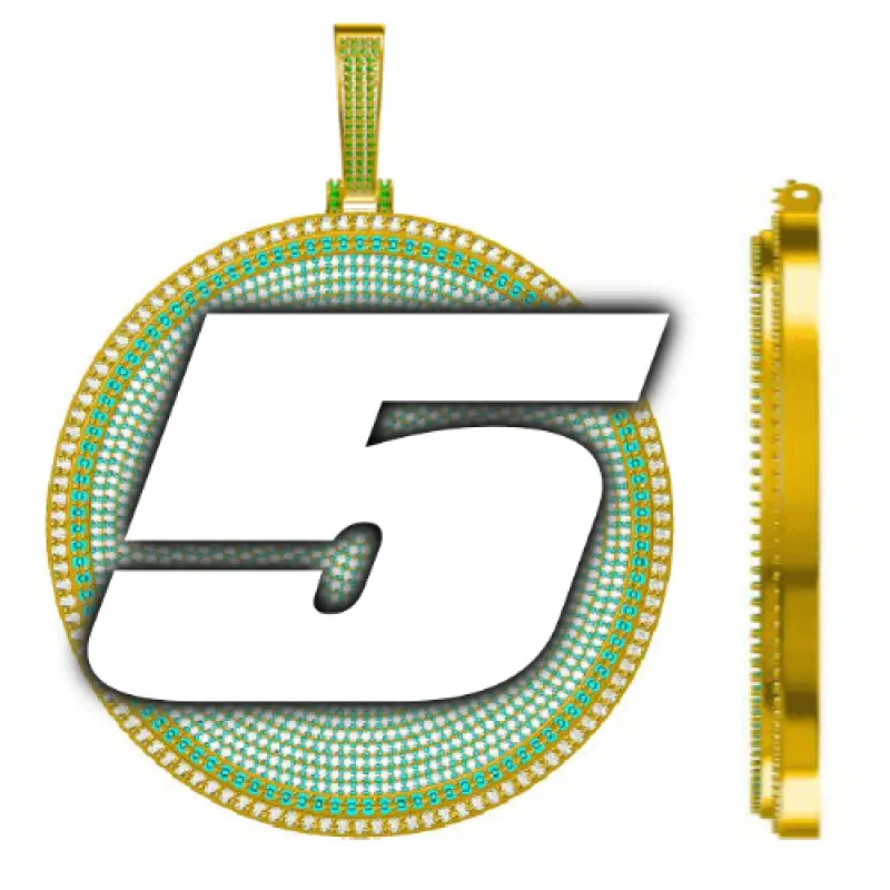 CUSTOM LETTER NECKLACE 3D BIG DISC made by The GUU Shop