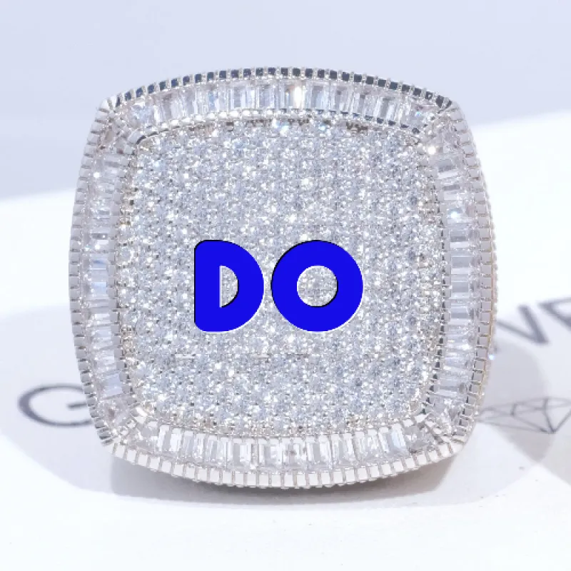 CUSTOM LETTER 3D ICED RING made by The GUU Shop