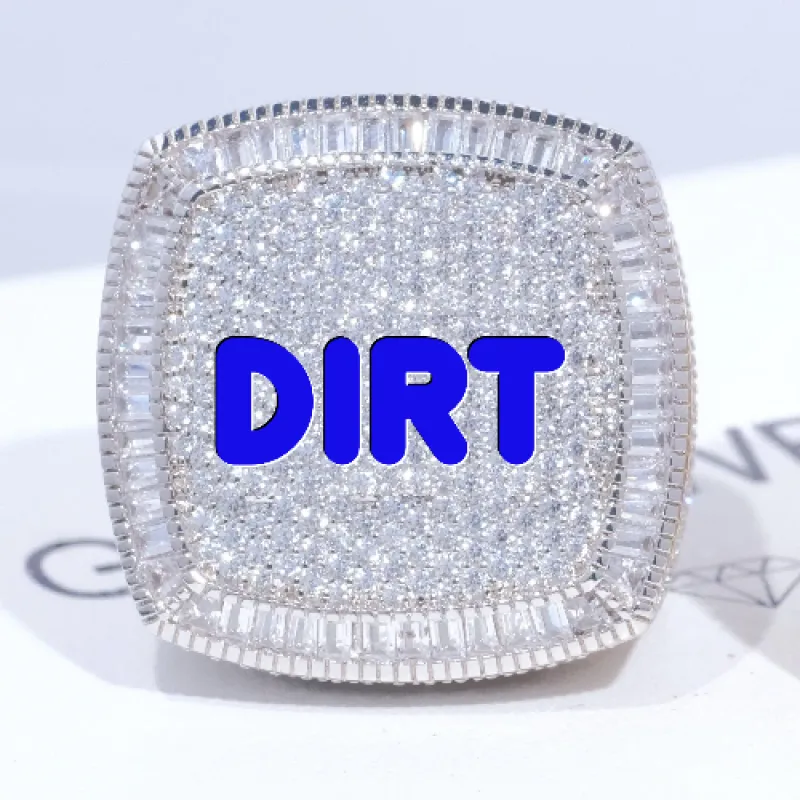 CUSTOM LETTER 3D ICED RING made by The GUU Shop