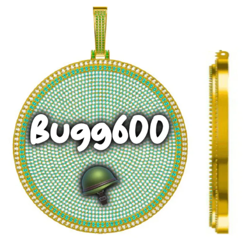 CUSTOM LETTER NECKLACE 3D BIG DISC made by The GUU Shop