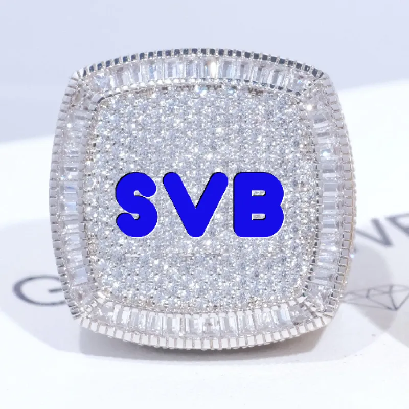 CUSTOM LETTER 3D ICED RING made by The GUU Shop