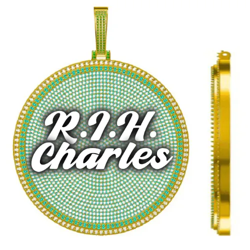 CUSTOM LETTER NECKLACE 3D BIG DISC sold by The GUU Shop