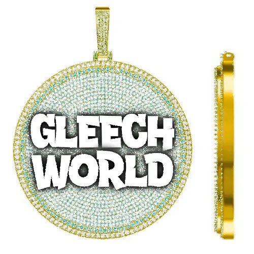 CUSTOM LETTER NECKLACE 3D BIG DISC sold by The GUU Shop