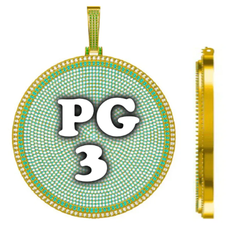 CUSTOM LETTER NECKLACE 3D BIG DISC made by The GUU Shop